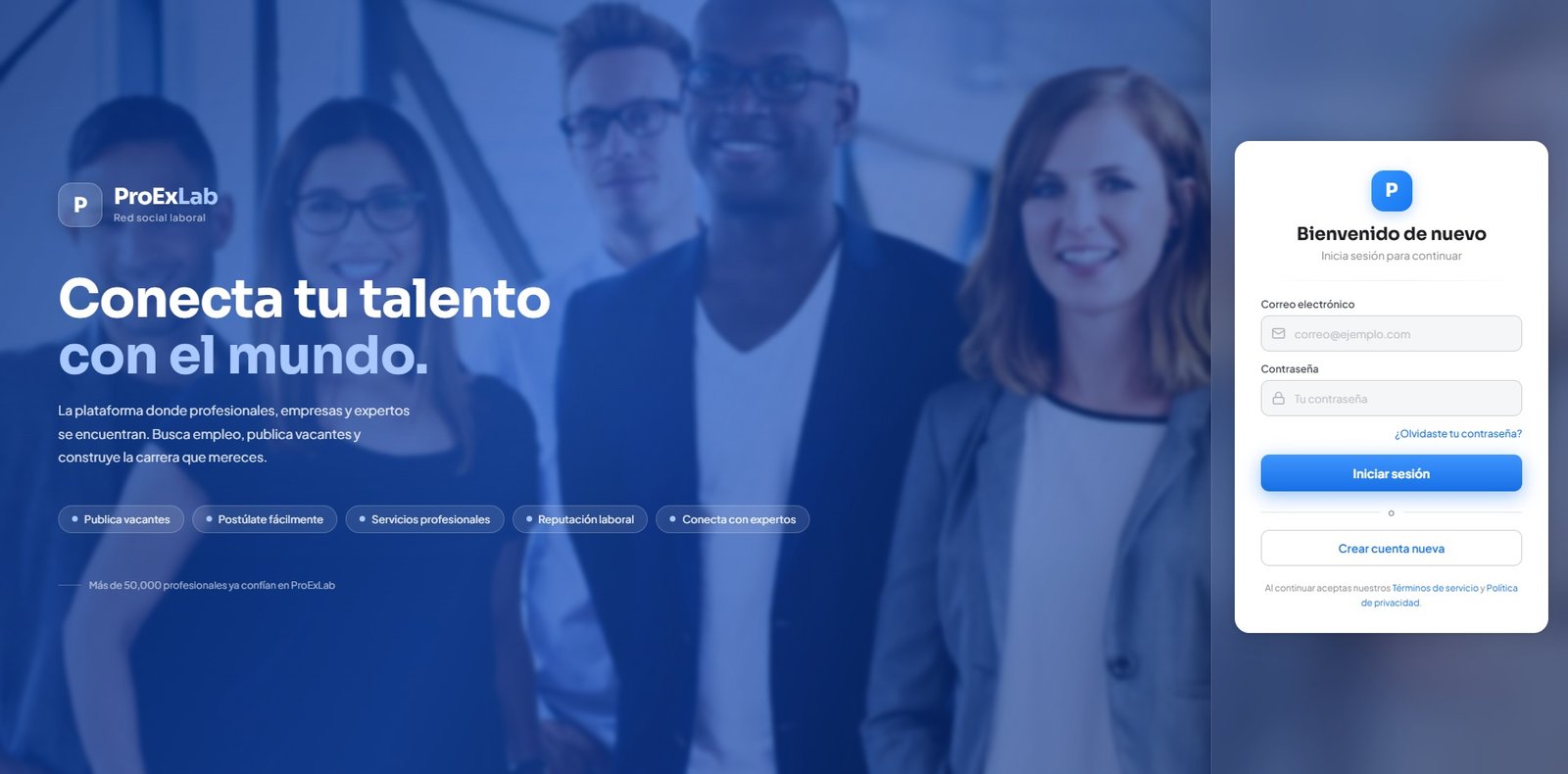 Inicio de sesión ProexLab